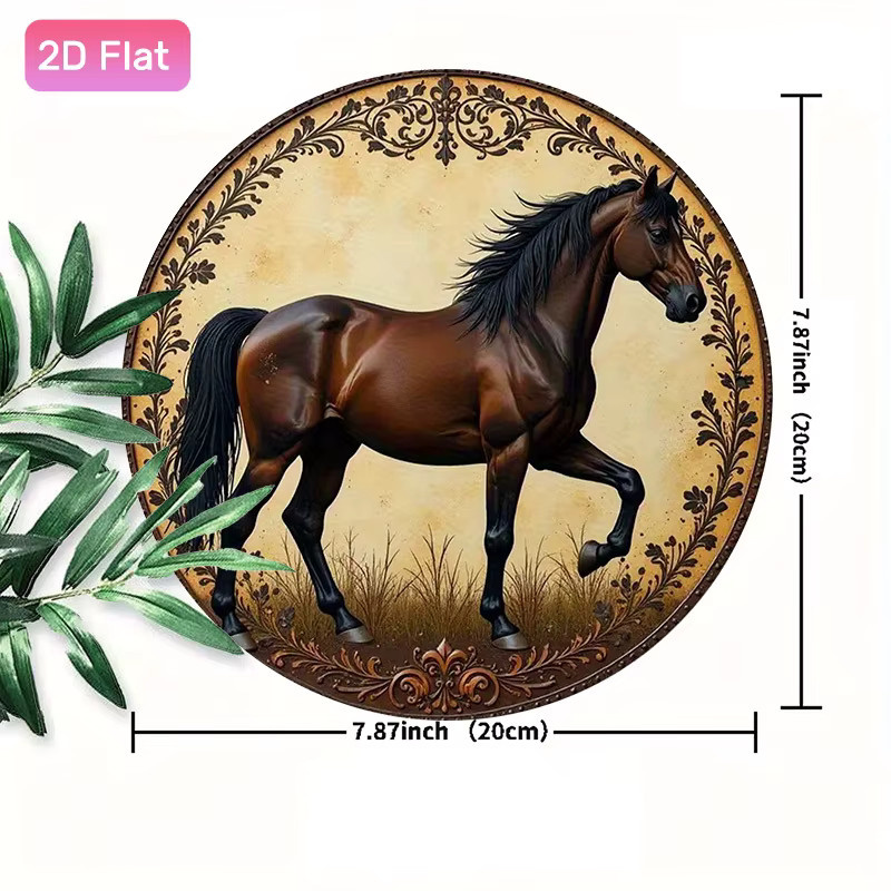 CIFBUY Vintage Pferde-Metallwandkunst aus Aluminium in Weiß, Rustikale Bauernhaus-Dekoration für Outdoor und Garten, B/H: 20 x 20 cm - Bild 3