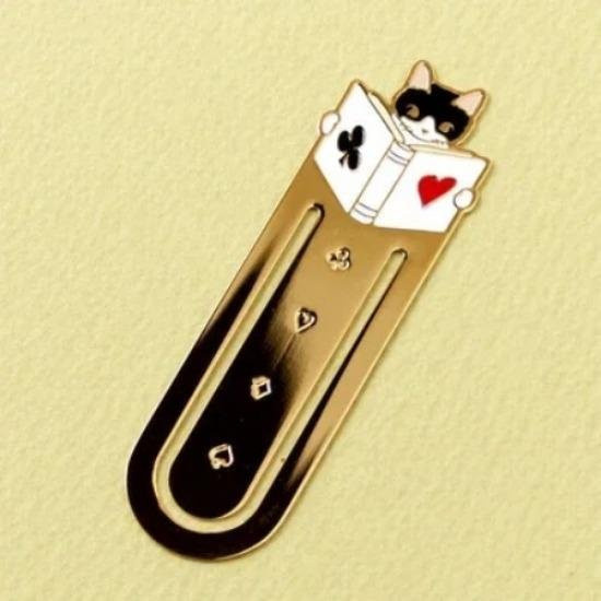 Love Home Garden Katzen-Lesezeichen aus Metall in Gold für Schul- und Bürobedarf - Bild 1