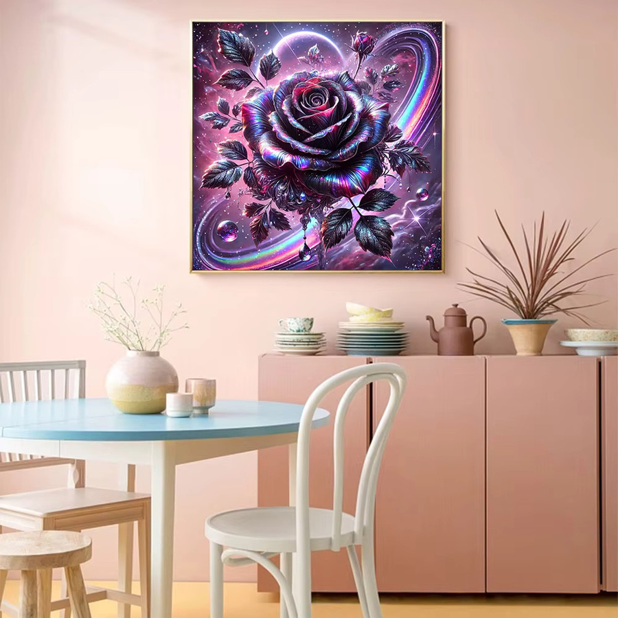 Huacan Diamond Painting Set Rose Blume mit quadratischen Steinen in Multicolour - Bild 3