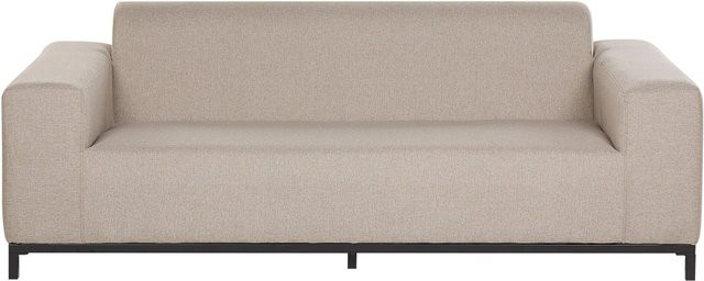 Beliani Gartensofa modern in Beige mit schwarzem Aluminiumgestell, B/T/H: 186 x 84 x 68 cm - Bild 1