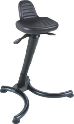 MeyChair Stehhilfe AF5 Active Stool in Schwarz mit 4-Fuß-Gestell und PU-Schaum - Bild 1