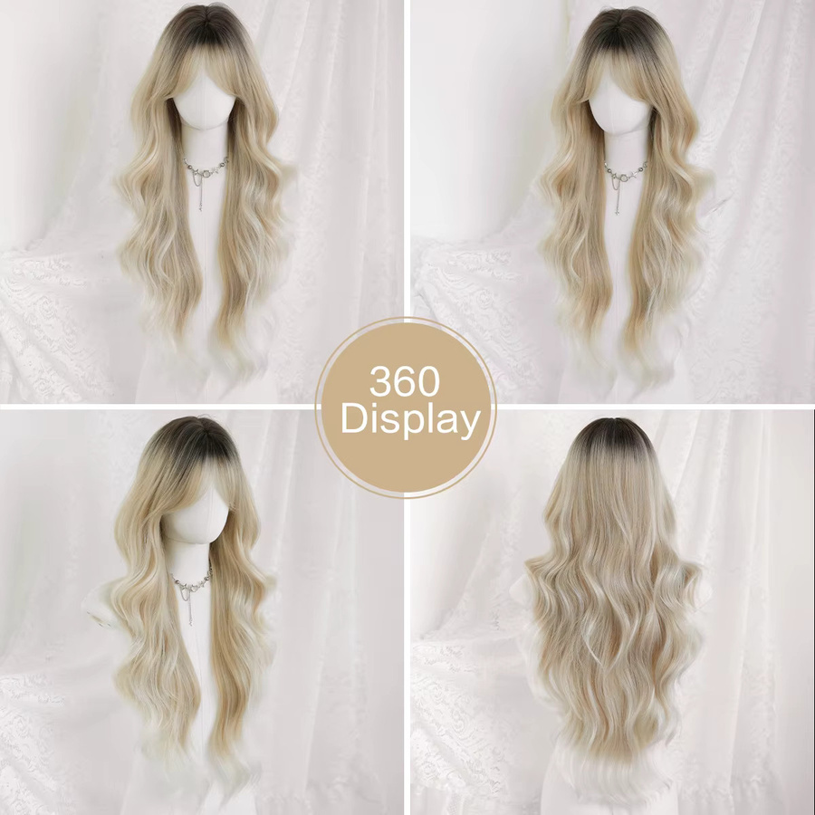 7JHH WIGS Perücke, blonde Wellen, synthetisch, Damen - Bild 3