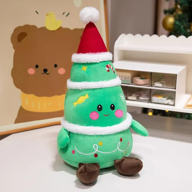 Yiran Health & Beauty Weihnachtsmann, Elch, Schneemann, Lebkuchenmann, Plüschtiere, Stofftierpuppe, 23cm - Bild 1