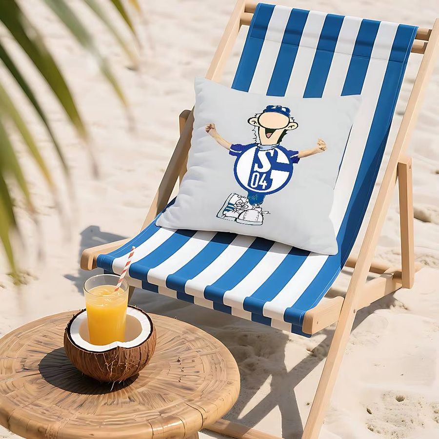 52TOYS S-Schalke 04 Kissenbezug aus Polyester mit Reißverschluss, Weiß, B/T/H: 40 x 40 x 1 cm - Bild 2