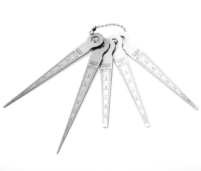 Konische Fühlerlehre aus Edelstahl als Lochprüfwerkzeug für Schweißarbeiten, 1-10mm, Silber - Bild 1