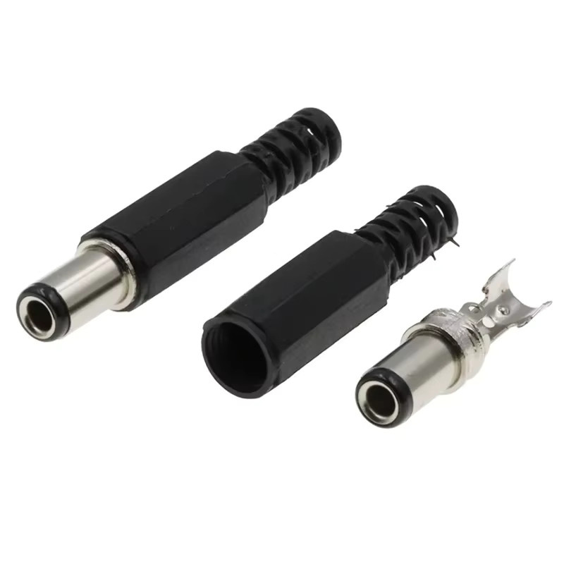 10 Stück DC-Netzstecker Adapter-Stecker in Schwarz, 5,5 x 2,1 mm - Bild 3