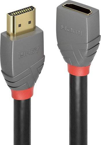 Lindy HDMI Verlängerungskabel HDMI-A auf HDMI-A, 4K UHD, vergoldete Steckkontakte, Anthrazit, Schwarz, Rot, Länge: 3,00 m - Bild 1