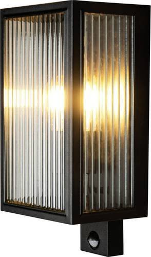 Konstsmide Außenwandleuchte mit Bewegungssensor in Schwarz aus Metall und Glas mit E27 Fassung - Bild 1