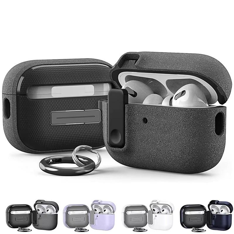 Stoßfeste Schutzhülle mit Sicherheitsschloss-Schnalle für Apple AirPods 3, 4 und AirPods Pro 2 in Weiß - Bild 2