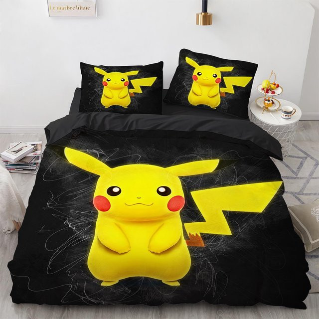 Pokemon Pikachu Bettwäsche Set für Kinder in Gelb, 2-teilig, B/H: 140 x 200 cm - Bild 1