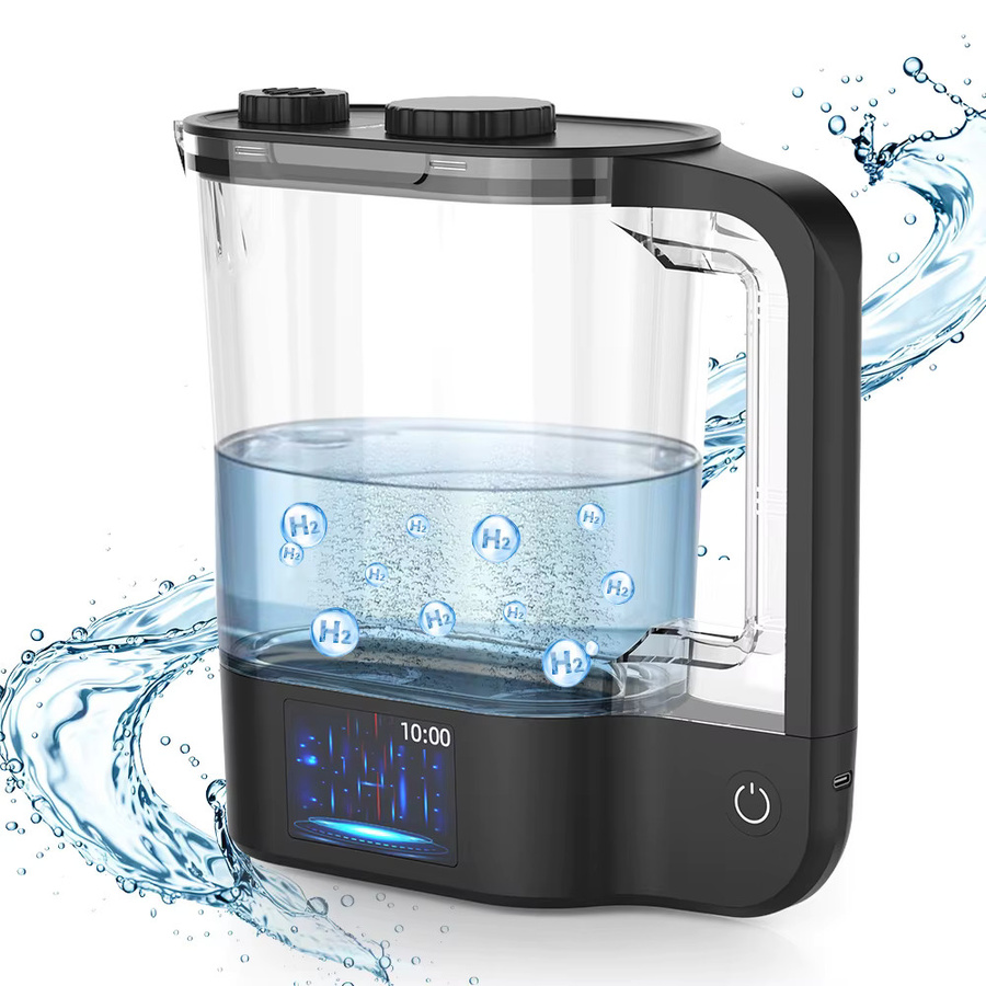CAWOLO Wasserstoff-Wasser-Ionisator Krug mit SPE PEM-Technologie, 64 Unzen, Schwarz/Transparent - Bild 4