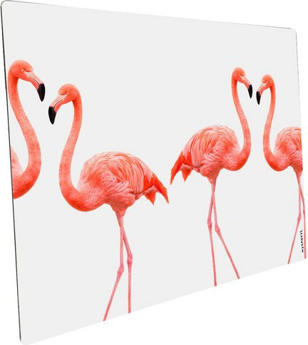 mySPOTTI Mini-Spritzschutz Lovely Flamingo in Pink und Weiß aus Aluverbund, B/T/H: 41,0 x 59,0 x 0 cm - Bild 1