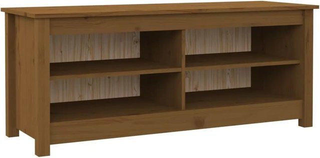 vidaXL Schuhbank aus Kiefernholz in Honigbraun, rustikales Schuhregal für den Flur, B/T/H: 110 x 38 x 45,5 cm - Bild 1