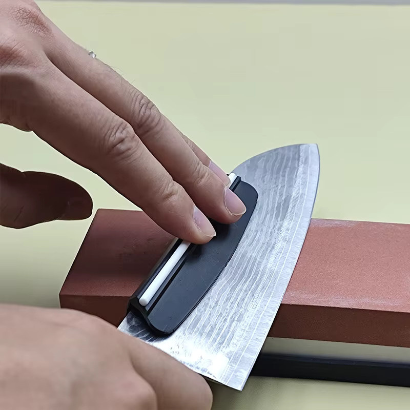 RSCHEF Messer-Schärfwinkel-Führung mit Keramikstab und Messerclip in Schwarz für Schleifstein und Ölstein - Bild 2