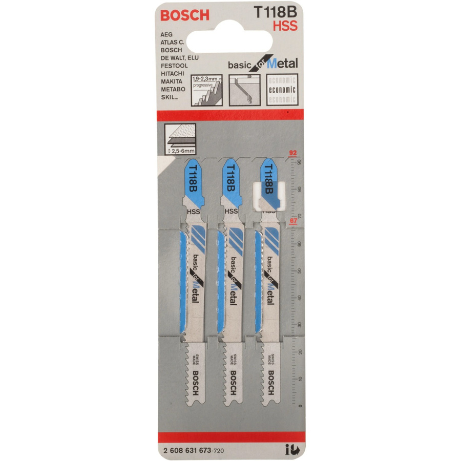Bosch Stichsägeblatt T 118 B Basic for Metal aus HSS in Silber, 3er-Pack - Bild 2