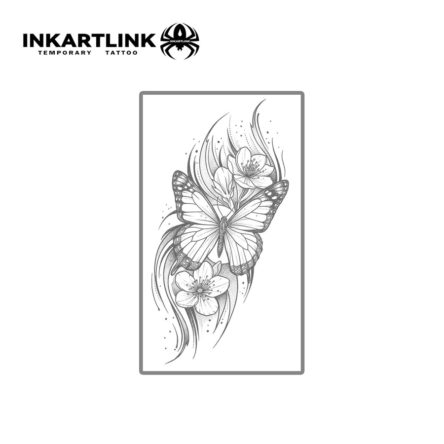 INKARTLINK Schmetterlings-Blüten-Saft-Tattoo-Patch, Unisex - Bild 3