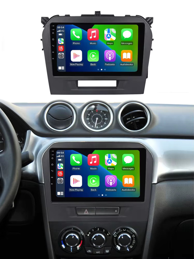 STRONGNAVI Android Auto und Wireless CarPlay Autoradio mit 9 Zoll Display für Suzuki Vitara 2014-2018, 2 DIN Multimedia-Navigationssystem mit GPS und Wi-Fi, Schwarz - Bild 6