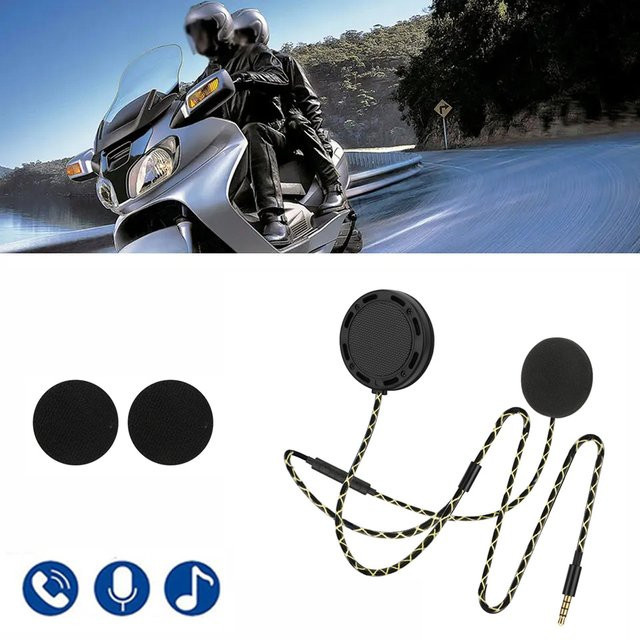 Kankeirr Motorrad Helm Headset mit 3,5mm Audio-Schnittstelle in Schwarz - Bild 1