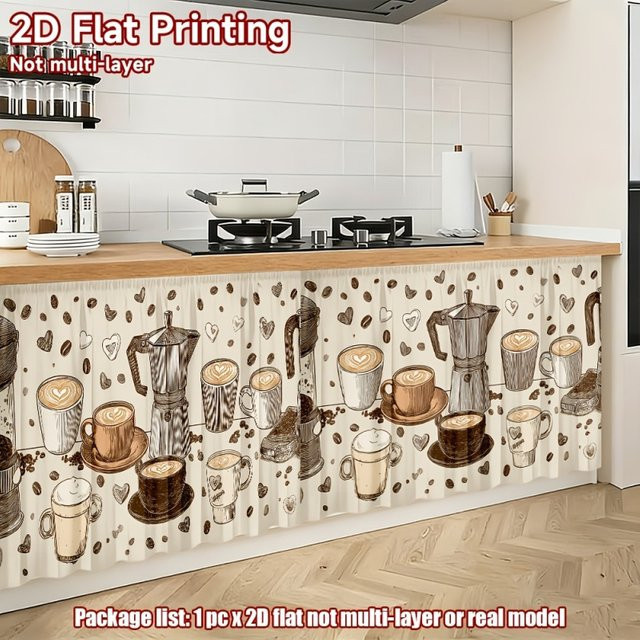 VIKAMA Coffee Love Tischrock aus Polyester zur Schrankdekoration - Bild 1