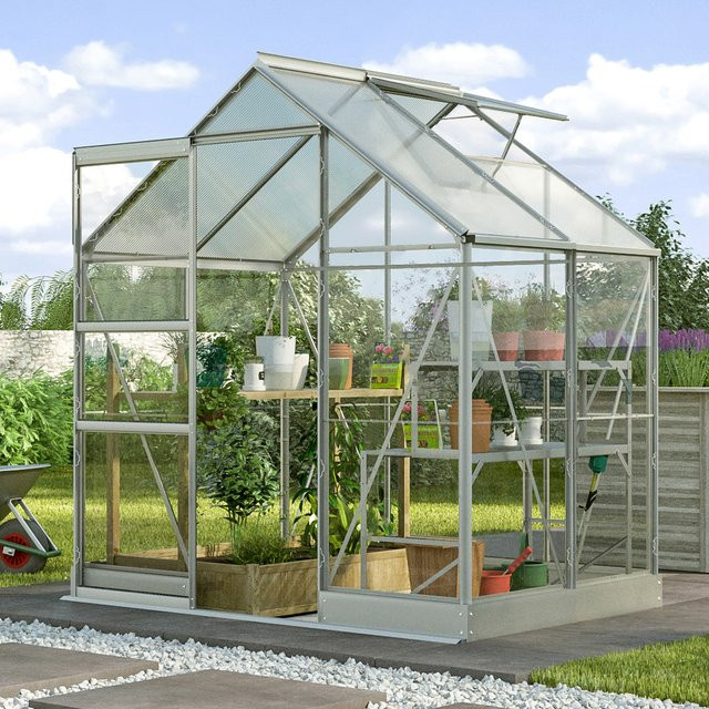 Vitavia Gewächshaus Kapitol 2500 mit Kombiverglasung und Schiebetür, Aluminium eloxiert, 2,5 m² - Bild 1