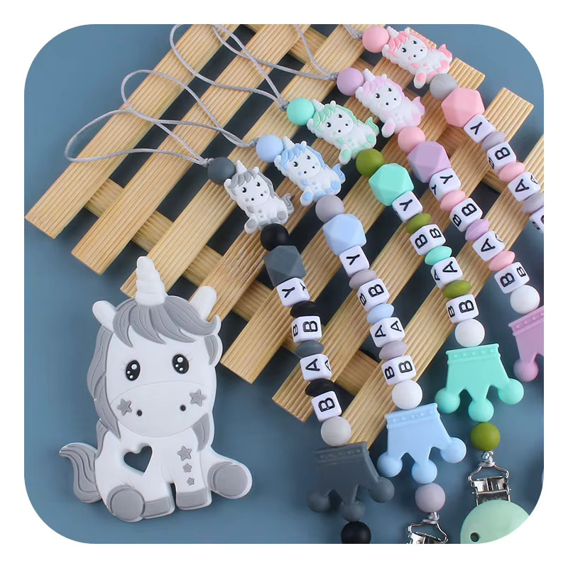 Panplay Baby Schnullerclip Kette aus Holz und Silikon mit Tier-Motiven - Bild 3