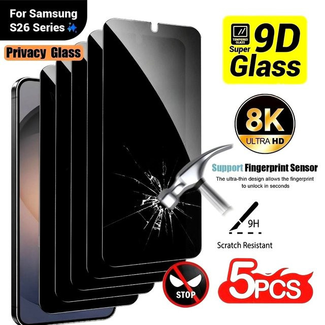5 Stück Anti-Spy Panzerglas Displayschutz für Samsung Galaxy S25 - Bild 1