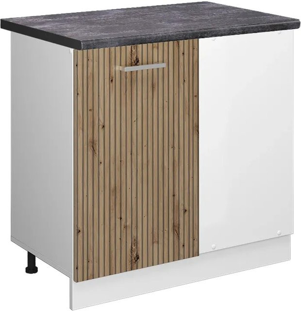 Vicco R-Line Eckunterschrank für die Küche in Artisan-Eiche und Weiß mit Anthrazit, B/T/H: 86 x 60 x 81,6 cm - Bild 1