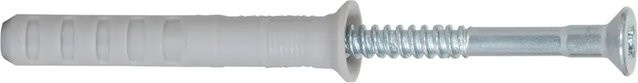 Fischer Nageldübel N 6 x 40/10 S aus Nylon in Grau mit Nagelschraube, 50 Stück - Bild 1