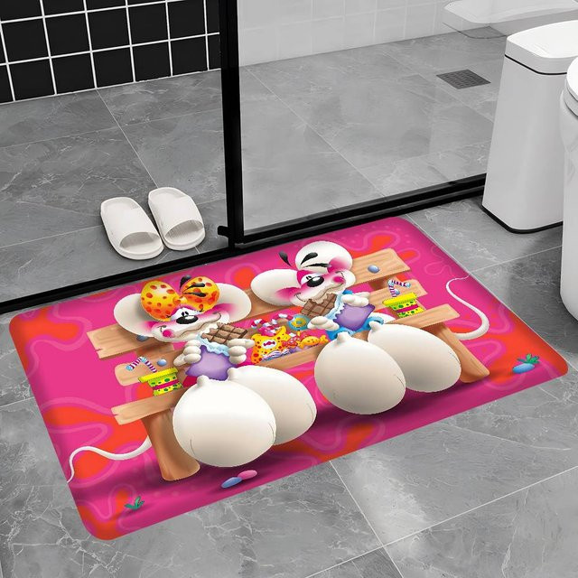 Diddl Türvorleger mit Kinder-Motiv, waschbar und rutschfest, B/B: 80 x 120 cm, Mehrfarbig - Bild 1