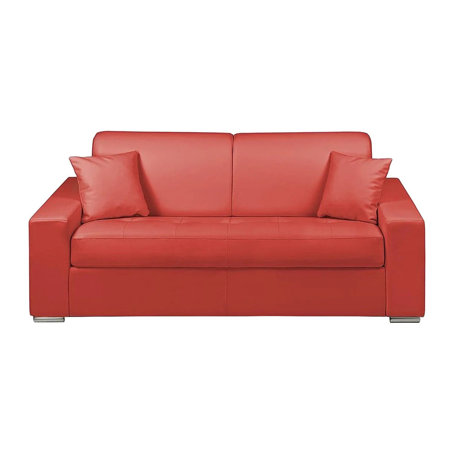 Schlafsofa Emir von Vente-unique in Rot mit Kunstlederbezug und 204 cm Breite - Bild 2