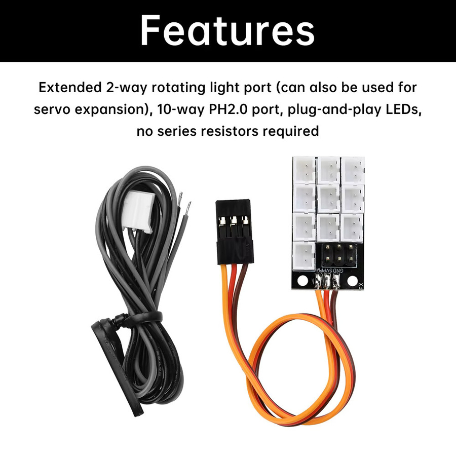 diymore 4-in-1 RC-Erweiterungsplatine PH2.0-Erweiterungsmodul für 1/14 Kettenfahrzeuge und Baumaschinen Modelle in Schwarz - Bild 2