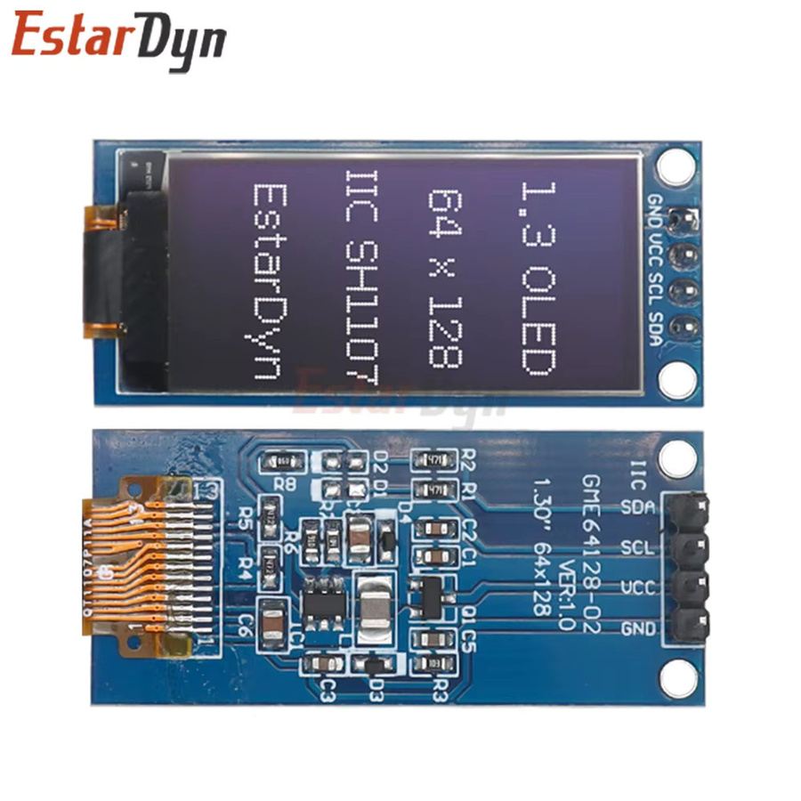 Estardyn OLED-Display SH1107 1,3 Zoll Weiß mit I2C-Schnittstelle für ESP32 ESP8266 und Raspberry Pi - Bild 3