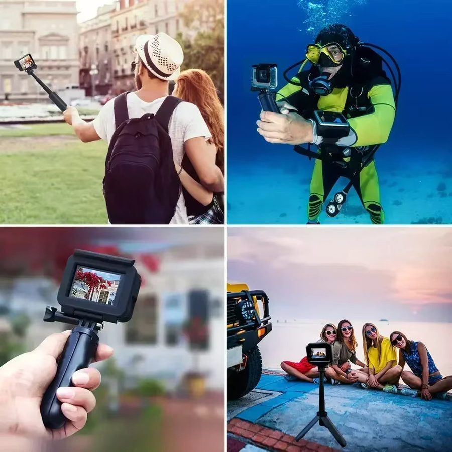 VIKEFON Handheld Selfie-Stick und Kamerastativ mit Gimbal in Schwarz für Outdoor-Aufnahmen und Sportfotografie - Bild 4