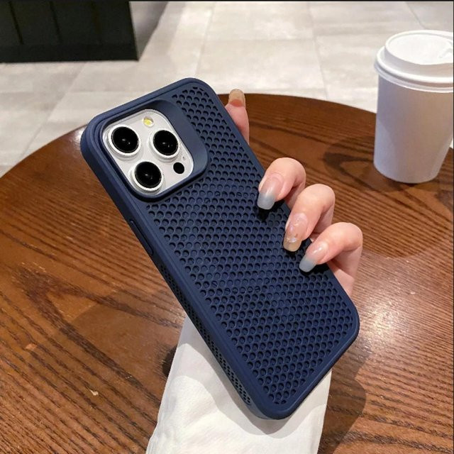 ESUFEIDA MagSafe Case für iPhone 16 15 14 13 12 Pro Max Plus mit kühlendem Netz-Design in Blau - Bild 1