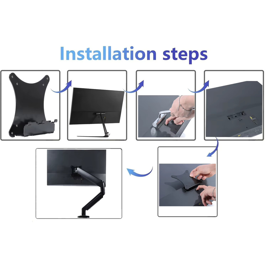 VESA-Adapter für Lenovo L-Serie L27q-10, L27q-20 und X-Serie X27q-10 in Schwarz für VESA 75x75 und 100x100 Monitore - Bild 2