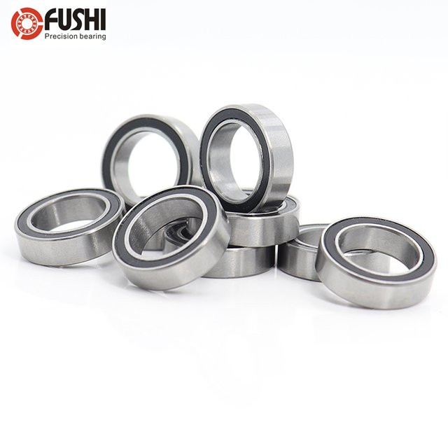 FUSHI Kugellager Set ABEC-5 6700RS aus Chromstahl mit schwarzer Gummidichtung, 10 Stück, Maße: 10 x 15 x 4 mm - Bild 1