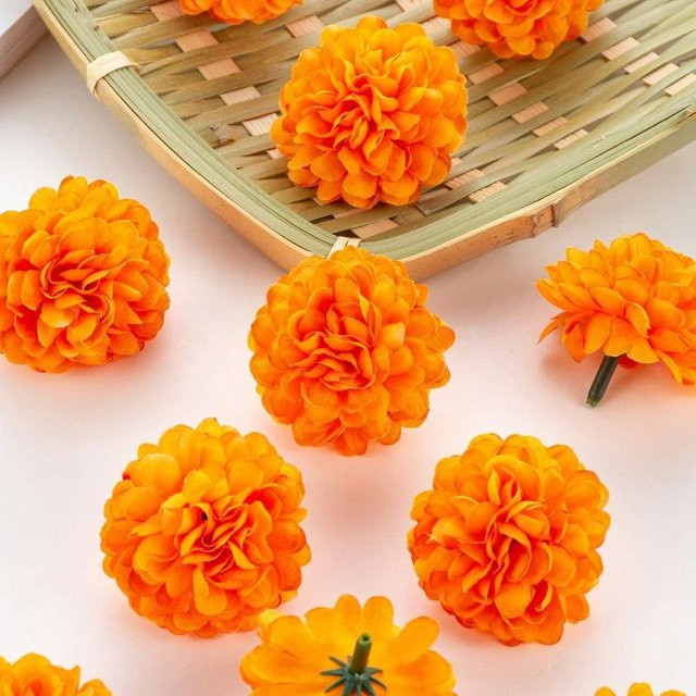 Künstliche Hortensienkugel in Orange von chenxiaogang als florale Dekoration für DIY-Blumenringe und Partydekorationen - Bild 1
