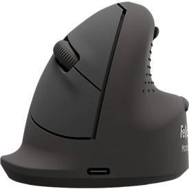 Fellowes Vertikalmaus Bretyta Plus+ in Schwarz, ergonomische Maus für Rechtshänder mit 3-facher Konnektivität, 400-2400 dpi und Microban-Schutz, Größe S - Bild 1