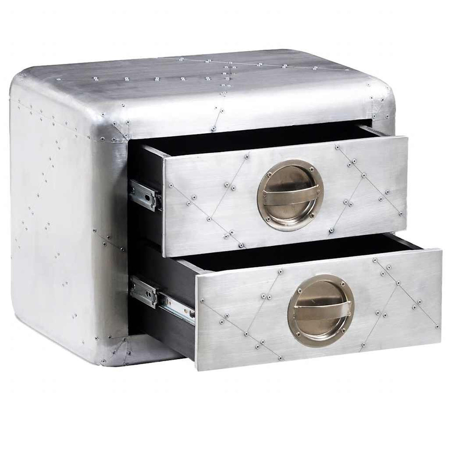 vidaXL Aviator Beistelltisch Aluminium Vintage Flugzeugstil in Silber, B/T/H: 40,0 x 35,0 x 50,0 cm - Bild 2