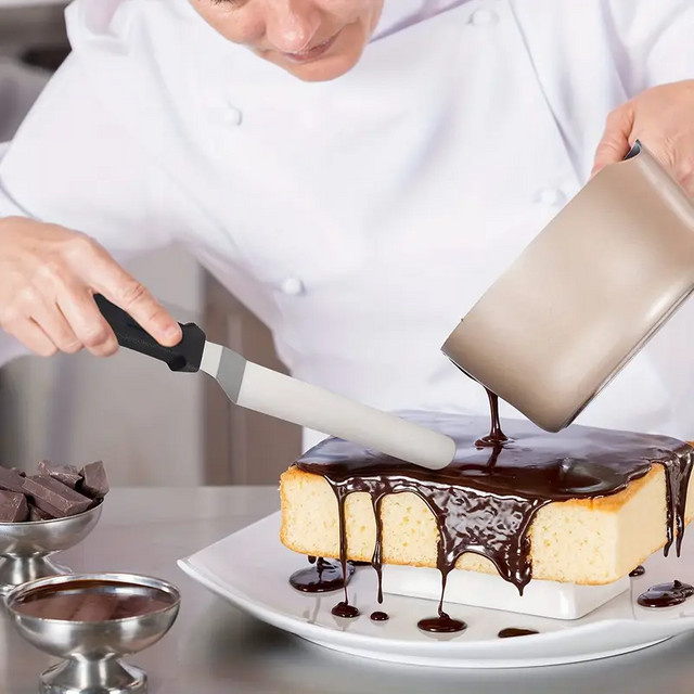 2-teiliges XMSJ Kuchenspatel-Set aus Edelstahl in Silber für professionelle Backdekorationen - Bild 1