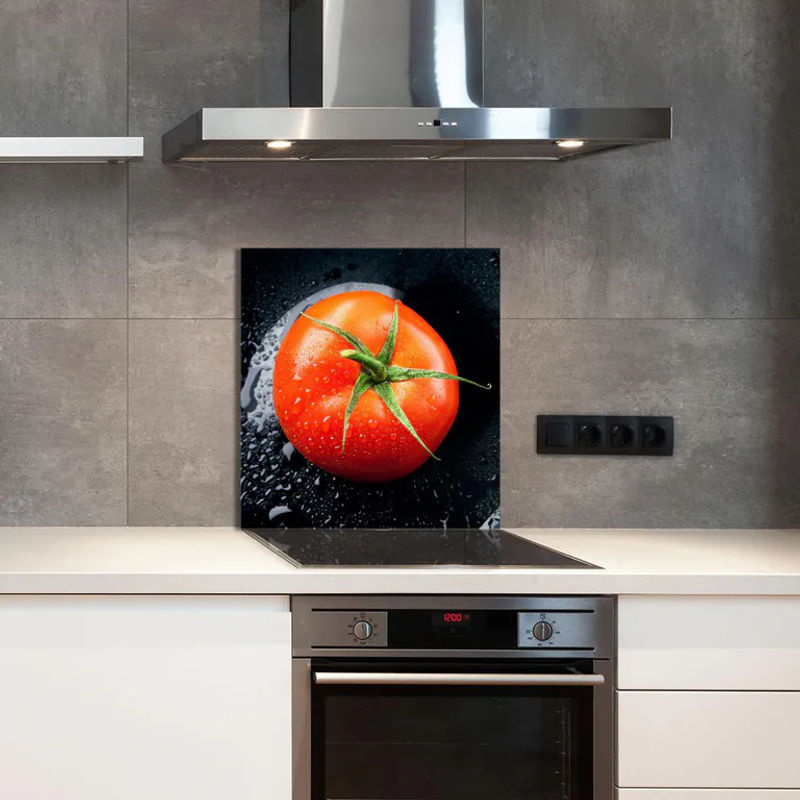 Küchenrückwand aus Glas mit Tomaten-Motiv in Rot, Rahmenlos, B: 60 cm, H: 65 cm - Bild 3