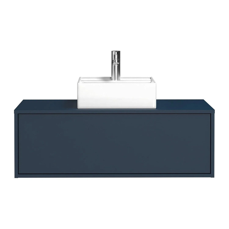 Vente-unique Einzelwaschtisch Teana in Marineblau, Wandmontage, Modernes Design, Breite: 94 cm - Bild 2