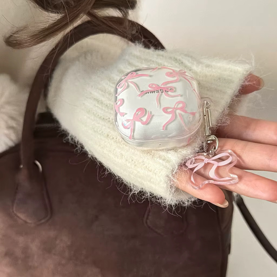 Transparente Kopfhörer-Schutzhülle im Ballett-Stil mit rosa Schleife und Anhänger für Samsung Galaxy Buds 4 Pro, 3 Pro, 2 Pro, FE und Live - Bild 3