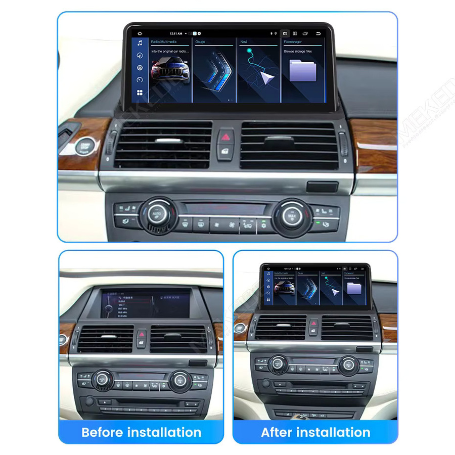 MEKEDE Android 14 Auto-Multimedia-Video-Player mit 128GB ROM für BMW X5 E70 X6 E71 (2008-2012) CCC CIC-System inklusive Carplay und Navigation, Schwarz - Bild 2