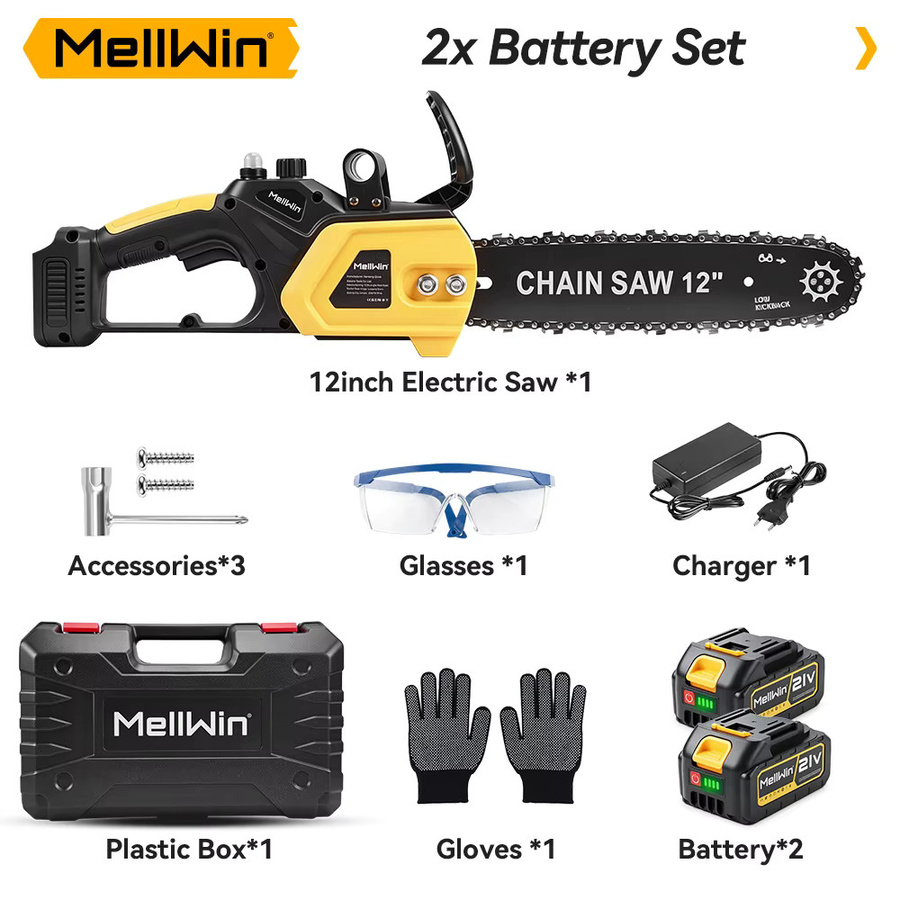 MELLWIN 12 Zoll Bürstenlose Elektrische Säge Kabellos für Makita 18V LXT Akku inklusive Werkzeugkasten und Schutzausrüstung - Bild 8