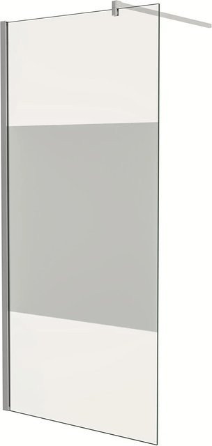 AICA Walk-in Duschwand aus Nano ESG-Glas mit Milchglasstreifen, B: 120 cm, H: 200 cm - Bild 1
