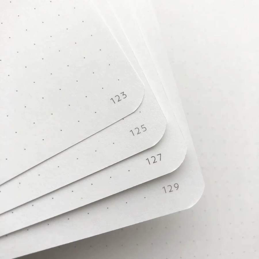 Sky Birds Bullet Dotted Journal Hardcover Notizbuch mit cremefarbenem 160 g/m2 Papier, 160 nummerierte Seiten, 5 x 5 mm Dot-Grid-Layout, Beige/Blau - Bild 5