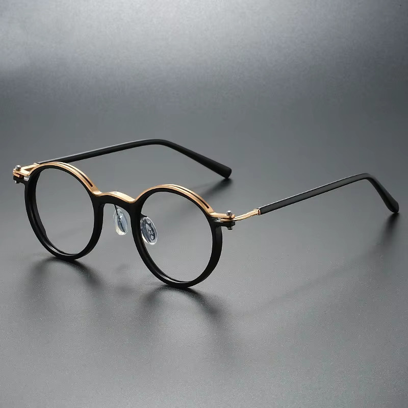 LOERHUNAR Korrektionsbrille, rund, Metall, Vollrand, Unisex, Blaulichtfilter - Bild 2