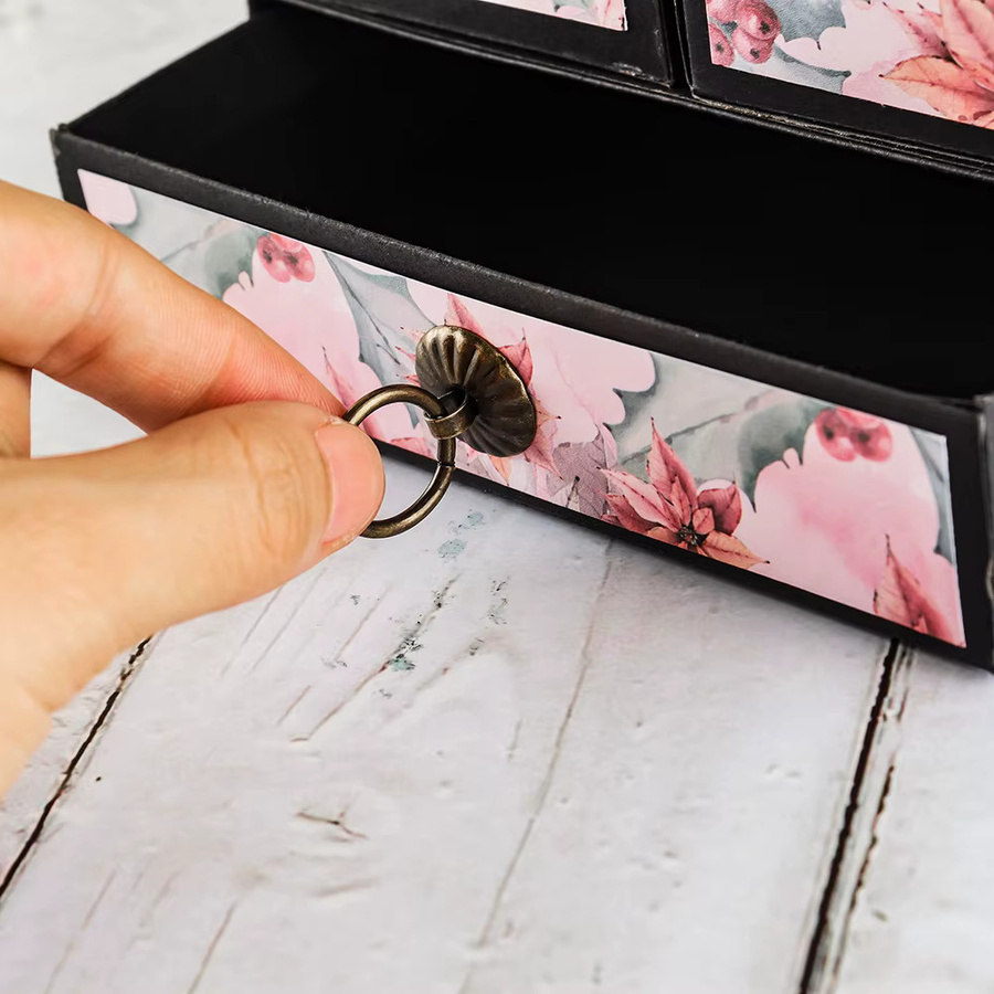 10er Set Metall Eckbeschläge und Griffe in Gold für Mini-Schubladen und DIY-Aufbewahrungsboxen - Bild 3