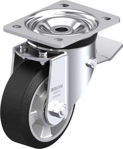 Blickle Lenkrolle LK-ALEV 127K-ST mit Feststeller aus verzinktem Stahl und Aluminium, Rad-Durchmesser: 125 mm, Tragfähigkeit: 300 kg - Bild 1